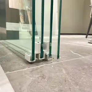 Porta de vidro sem moldura, partição do sistema de vidro da porta para sala de estar interna