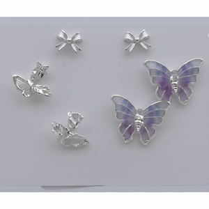 Orecchini alla moda delicati alla moda con diamanti di perle di zircone in ottone alla moda a forma di cuore geometrico per feste carine a bagliore religioso - Product Image 1