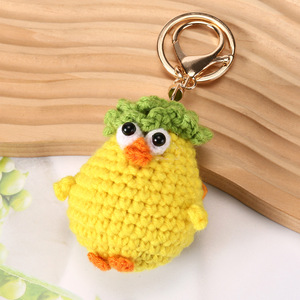 Lindo <span class=keywords><strong>llavero</strong></span> de <span class=keywords><strong>amigurumi</strong></span> de ganchillo hecho a mano con diseño de <span class=keywords><strong>pollito</strong></span> de animales de granja, colgante para bolso - Product Image 4