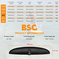 BSC 890 Accessoire d'aile avant d'hydroptère de sports nautiques de mât de carbone haute performance pour planche d'aile de kitesurf et feuille de surf