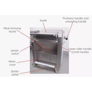 Nuevo Separador <span class=keywords><strong>de</strong></span> Piel <span class=keywords><strong>de</strong></span> <span class=keywords><strong>Carne</strong></span> <span class=keywords><strong>de</strong></span> Acero Inoxidable SP300 <span class=keywords><strong>de</strong></span> Alta Eficiencia con Ruedas Móviles, Tamaño <span class=keywords><strong>de</strong></span> Corte <span class=keywords><strong>de</strong></span> 280 mm, Cuchilla Importada Resistente al Desgaste - Product Image 4