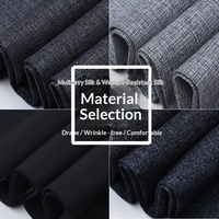 Pantalon de travail décontracté en coton uni pour homme, coupe large, confortable, pour le bureau, pantalon long formel pour homme, vente en gros
