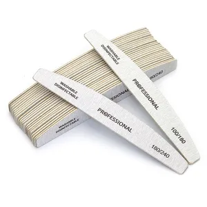 10pcs/Lot Wooden Nail <b>Files</b> Professional 100 180 240 Emery Board Manicure Buffer Grey Boat Double-sided Wooden Pedicure Buffers - Product Image 1