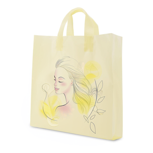 Sac en plastique pour shopping avec logo personnalisé de transport en PE-BD solide réutilisable écologique avec poignée givrée pour les entreprises - Product Image 1