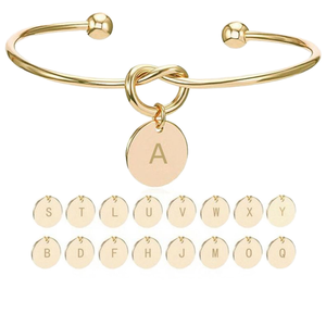 Bracelet tendance unisexe en acier inoxydable plaqué or rose avec breloques initiales en forme de lettre HR – Collection C Fashion – Offre Spéciale - Product Image 1