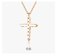 Collier Pendentif Croix Bling Glacé Multi-Diamants d'Eau Douce Protection UV Plaqué Or 18 carats Exclusif Influenceur