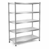 Étagère de rangement autoportante en acier inoxydable 304 201 personnalisable pour cuisine professionnelle