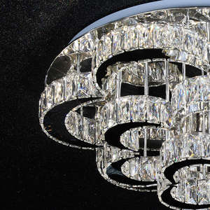 Nuevo diseño de lujo diseñador elegante lámpara de techo regulable redonda sala de estar Luz de techo de cristal led - Product Image 3