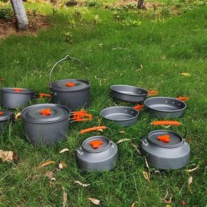 IRONDOENKY Outdoor Camping Familie Wandel Picknick 4-5 Persoons Camping Kookset Anti-aanbak Lichtgewicht Rugzak Koken - Product Image 3