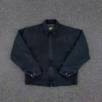 Veste en jean vintage décontractée pour homme de haute qualité OEM, hiver, logo personnalisé, streetwear, durable, élégante, vêtements de travail, patchwork sur le devant