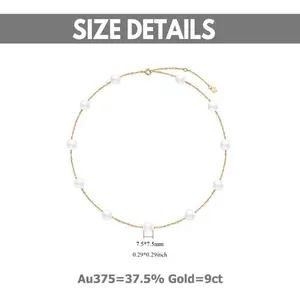 9 Karat Gold Solid Gold Süßwasser Perlen kragen Halskette Vergoldeter Halskette Schmuck