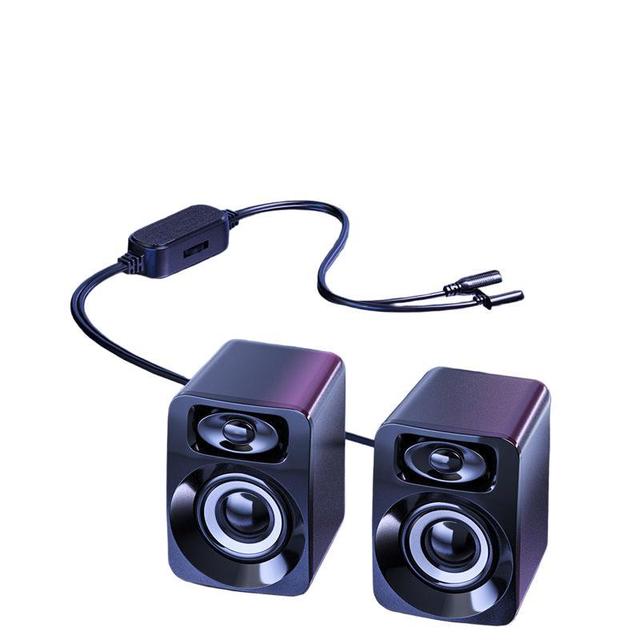 Computer Audio Desktop Home Wired Slightly Mini Subwoofer Notebook Speaker Heavy Bass Two-Way Crossover 5-10W Single Color Game