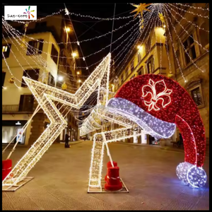 Christmas decorations Christmas light led giant Santa <b>hat</b> star motif outdoor lighting decoration - Product Image 3