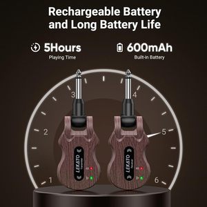 Lekato <b>Wireless</b> Guitar System 5.8GHz Transmitter <b>Receiver</b> Rechargeable Battery For Live Stage Studio Practice - Product Image 5