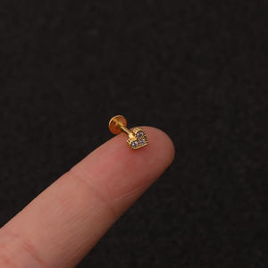 <span class=keywords><strong>Piercing</strong></span> de sofá para mujeres y hombres, pendientes de helio de flor CZ, aretes de cartílago de 16G, tachuelas para <span class=keywords><strong>Tragus</strong></span> quirúrgico de acero - Product Image 6