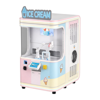 Mesin Penjual Es Krim Otomatis Lengan Robotik Layanan Mandiri 3 Rasa Soft Serve Robot Es Krim Otomatis 6-Axis Operasi 24/7 Multi-fungsi