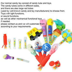 Paquete de Tubo Transparente personalizado, martillo iluminado, motocicleta, tobogán de plástico, rompecabezas, juguetes de dulces, dulces duros para niños - Product Image 3