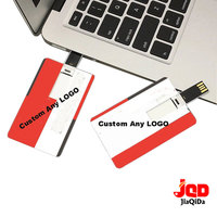 USB Flash Drive Kartu Kredit Mini Hadiah Pribadi Pabrik dengan Logo Kustom Pendrive Promosi Memorias USB Pembuatan Sampel Cepat