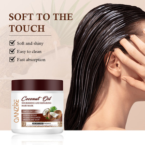 Masque capillaire à la noix de coco 500 ml avec <span class=keywords><strong>acide</strong></span> <span class=keywords><strong>hyaluronique</strong></span>, réparateur pour cheveux secs, après-shampoing à l'huile de coco, crème lissante pour cheveux - Product Image 1