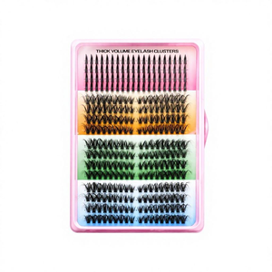 <span class=keywords><strong>Faux</strong></span> <span class=keywords><strong>cils</strong></span> synthétiques segmentés, style naturel, 14 rangées, 280 bouquets, volume 6D-8D, grande capacité, boîte de <span class=keywords><strong>cils</strong></span> thermocollants - Product Image 1