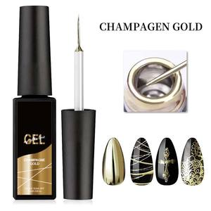 Fourniture de haute qualité or argent métal <span class=keywords><strong>effet</strong></span> Mirrir Nail Art Liner Gel peinture tremper UV LED <span class=keywords><strong>miroir</strong></span> métallisé Liner Gel <span class=keywords><strong>vernis</strong></span> - Product Image 6