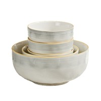 Vaisselle en céramique de haute qualité personnalisée en gros, couleur sous glaçure, style nordique minimaliste, ensemble bol et assiette compatibles micro-ondes
