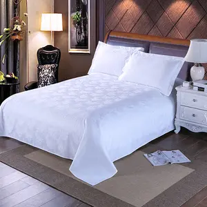 Five-star Hotel Cotton 60s 300TC Hotel Linen Cotton Jacquard Rose Flower Satin Bed Sheet Quilt Cover Bedding Set