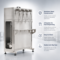 Machine de remplissage semi-automatique en acier inoxydable pour liquides et boissons, compatible avec les bouteilles en verre et en plastique pour jus et boissons