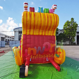 Xmas holiday party jumper bounce house commercial kids jumping bouncy castle <b>inflatable</b> sled sleigh slide - Product Image 4
