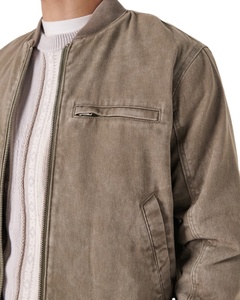 Vestes bomber en denim décontractées pour hommes avec logo personnalisé, style varsity, veste vintage - Product Image 6