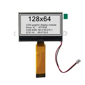 Módulo de pantalla LCD blanco y negro COG FPC personalizado, 128x64, SPI