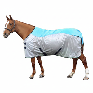 High Quality Lightweight PVC Mesh Summer Horse Rug Polycotton with Leather Front Closure Dressage Use Indoor-Outdoor - Product Image 6