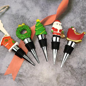 Christmas Themed Wine Bottle Stoppers Resin Santa Snowman Reindeer Tree Design For Holiday Decorations - Product Image 3