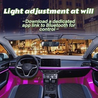 Kit d'éclairage LED acrylique universel pour l'intérieur de la voiture, 64 couleurs RGB Symphony, bande lumineuse, 18 1 12V 5W, télécommande APP, OEM 8008/8009