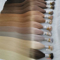 Extensiones de Cabello Humano Natural Virgen Ruso Sin Procesar con Cutícula Intacta, Doble Trama, a Granel, Estilo Boho