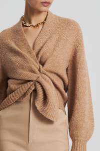 Cárdigan Corto de Punto Personalizado para Mujer, con Hombros Caídos, Cuello en V Profundo, Suéter de Mohair, Cárdigan de Punto con Mezcla de Alpaca - Product Image 3
