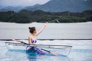 Vente Flash Kayak Lumineux à LED pour 2 Pagayeurs, Matériau <span class=keywords><strong>PC</strong></span> Léger et Durable, Bateau Transparent Idéal pour Sports Nautiques en Toute Saison - Product Image 6