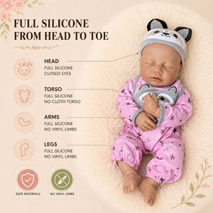 BAkwbwBY Poupée <span class=keywords><strong>Reborn</strong></span> 18 Pouces Silicone Solide Intégral Bébé Réaliste Nouveau Né OEM ODM Usine Grossiste Fournisseur Cadeau - Product Image 6