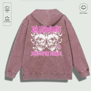 Sudadera con Capucha 100% Algodón Lavado con Estampado Gráfico de la Marca Death Before Disgrace, Multicolor - Product Image 4