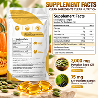 Suplemen Diet OEM Minyak Biji Labu Cold Pressed 3000mg dengan Ekstrak Saw Palmetto Non GMO dalam Bentuk Softgel Label Pribadi
