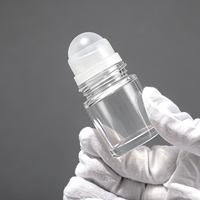 Flacon roll-on en verre transparent de 20 ml, vide, pour déodorant, huile corporelle, emballage cosmétique, bouchon noir et blanc