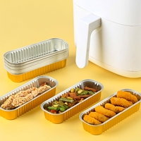 Boîtes de cuisson rectangulaires jetables en aluminium de 200 ml (6,8 oz) de qualité alimentaire pour cupcakes et mini-pains de mie