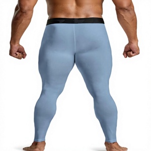 Pantalon de sport 85% polyester 15% élasthanne, logo personnalisé, vêtements de sport, baselayer de basketball, leggings de compression pour hommes, leggings de fitness - Product Image 2