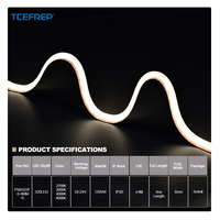 Bande LED ultra-fine 8 mm 12W m SOB, éclairage uniforme, longue durée de vie, installation facile pour l'éclairage des vitrines et des armoires