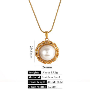 Collar con Colgante Personalizado de Acero Inoxidable 316L, Chapado en Oro PVD de 14K y 18K, Joyería Fina de Moda, Collar de Perlas al por Mayor para Mujer - Product Image 5