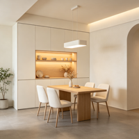 Meuble mural TV et armoire sans poignée, éco-responsable et moderne, pour toute la maison, avec niche encastrée LED, flottant, pour chambre et cuisine
