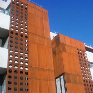 Panneau mural en <span class=keywords><strong>acier</strong></span> <span class=keywords><strong>Corten</strong></span> perforé à bas <span class=keywords><strong>prix</strong></span>, ASTM A588 Gr.A Gr.B, 2 mm, <span class=keywords><strong>tôle</strong></span> en <span class=keywords><strong>acier</strong></span> <span class=keywords><strong>Corten</strong></span> 3 mm, couleur oxyde, clôture extérieure - Product Image 6