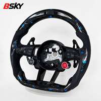 Volant en fibre de carbone forgée bleue avec LED pour Audi R8 A3 8Y 8P 8V B8 B9 TTS A4 A5 A6 C7 C8 A8 Q3 Q5 S3 S4 S5 Rs4