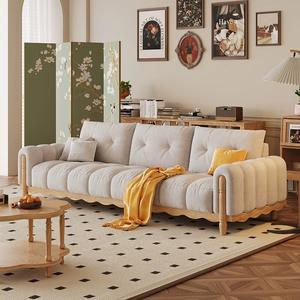 अखरोट लकड़ी के सोफे सेट लिविंग रूम रेट्रो हरे कपड़े सोफे चीनी शैली क्लाउड कूचके लिए हल्के लक्जरी नए डिजाइन सोफे - Product Image 2