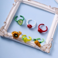 Mode Nieuwe Designer Y2K Sieraden Fidget Ring Emaille Olie Druppel Schattig Kleurrijk Fruit Vinger Ring voor Vrouwen Meisjes Accessoires
